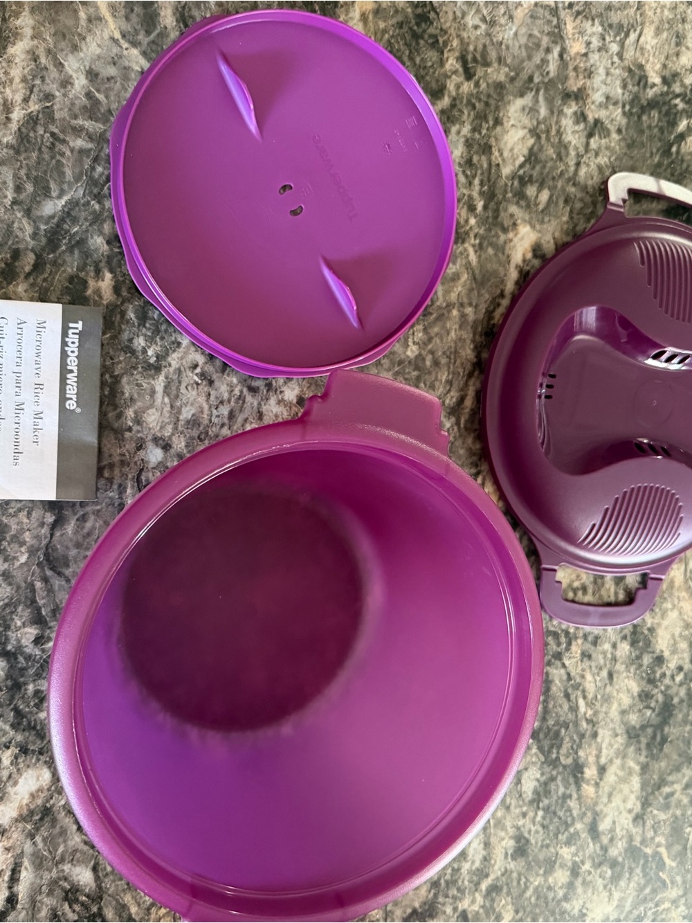 Tupperware Bright Purple Microwave Steamer Bowl Set